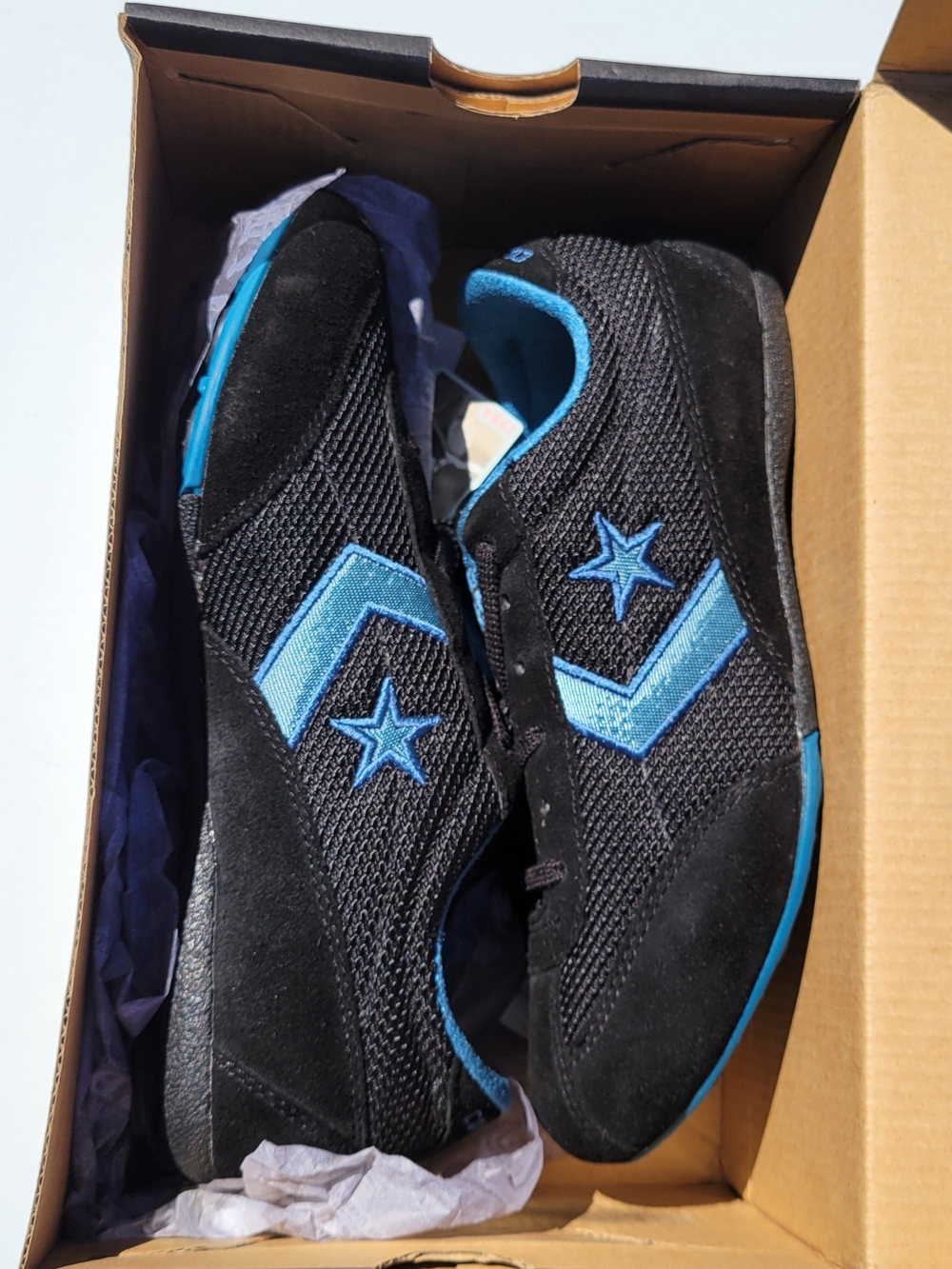 YOUTH 5.5 / WOMENS 7 CONVERSE RETRO RUN OX BLACK BLUE 1S944 New In Box - Picture 3 of 8